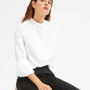 Everlane 100% Cotton Tuxedo Bib Button Up Shirt, Sz 8 NWT